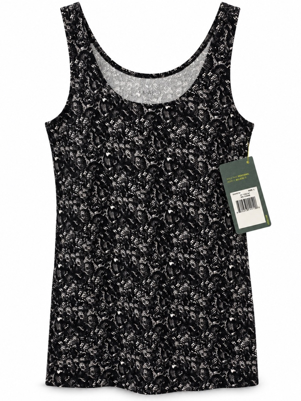 Lysse Black & White Lace-Print Tank Chemise